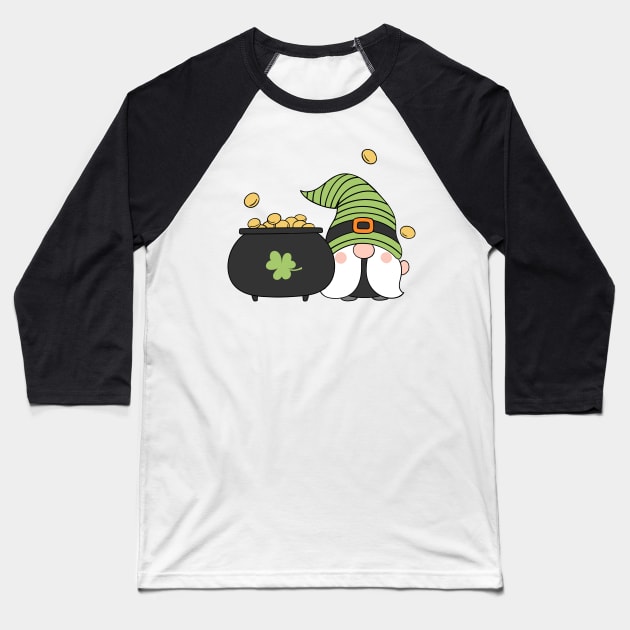 St Patrick Day Gnomes Baseball T-Shirt by sevalyilmazardal